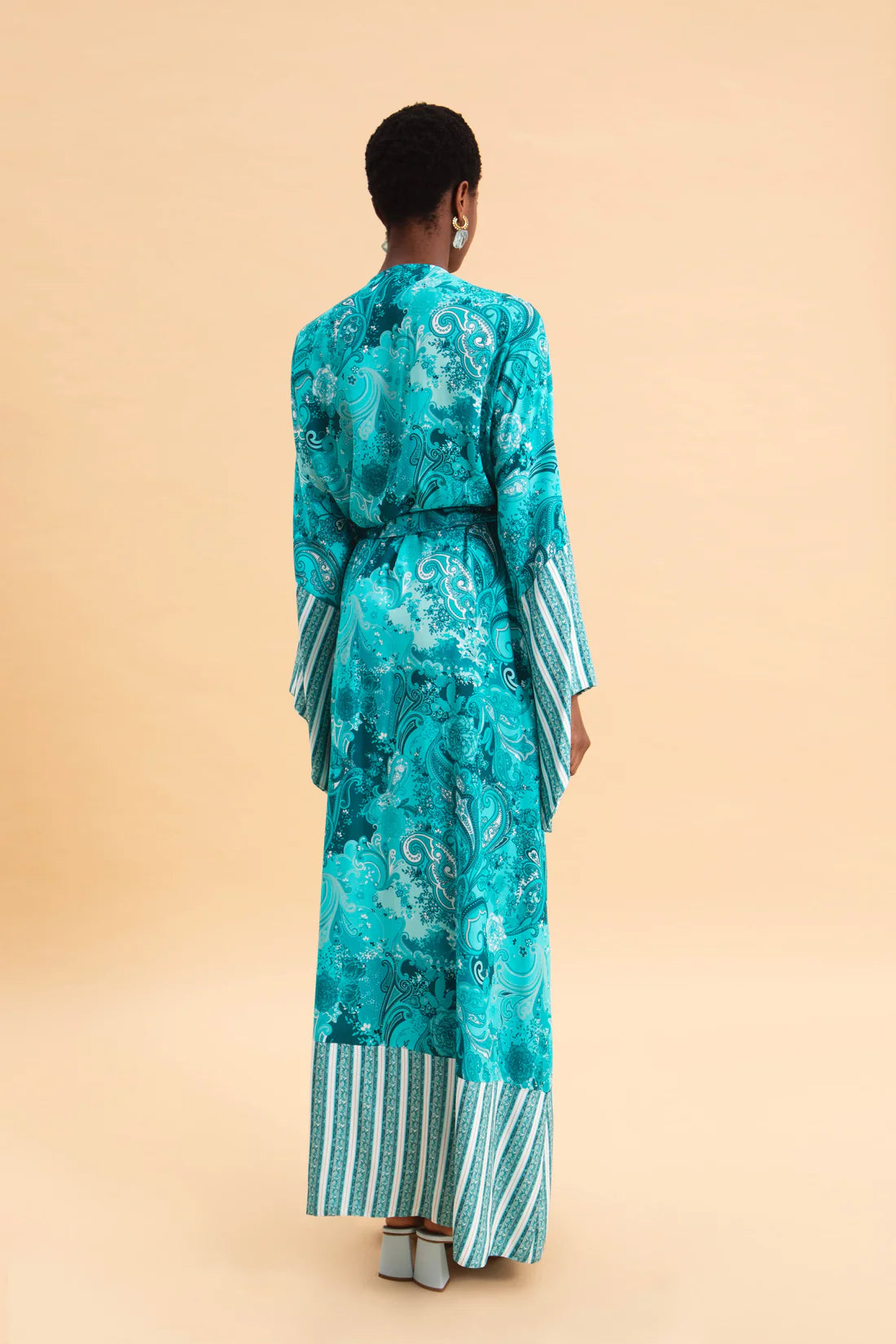 PAISLEY WAVES 100% VISCOSE KIMONO