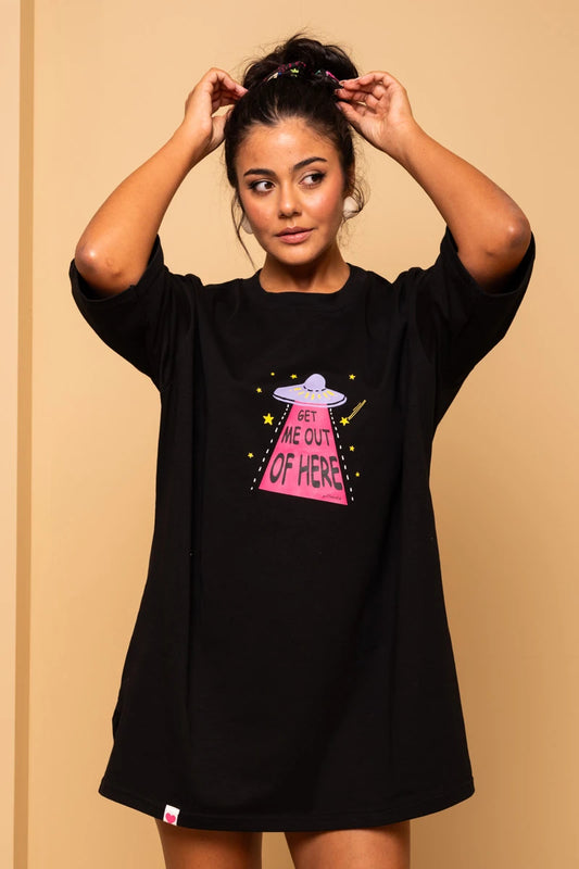 T-shirt Blouse Black Get Me Out Of Here Κοντομάνικο Μπλουζάκι Petit Boutik