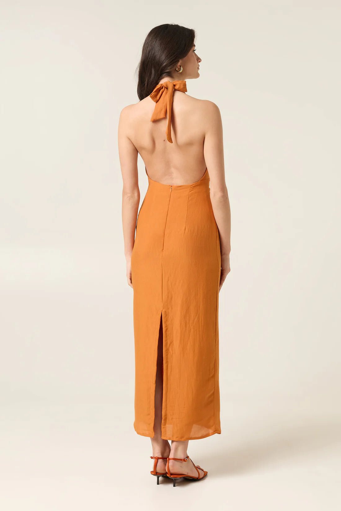 SOLAR MIDI LINEN DRESS
