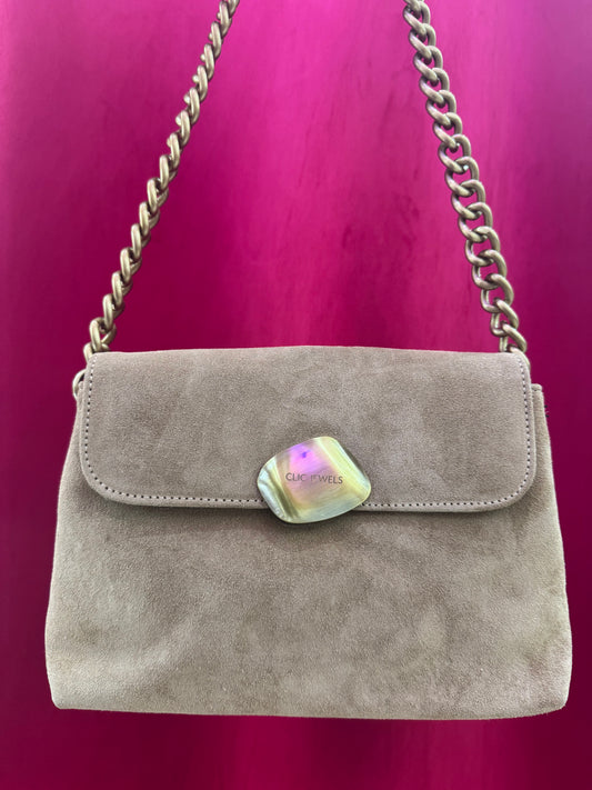 DONNA MEDIUM (Mocha suede genuine leather)