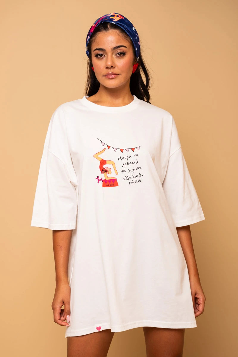 T-shirt Blouse White Circus Κοντομάνικο Μπλουζάκι Petit Boutik
