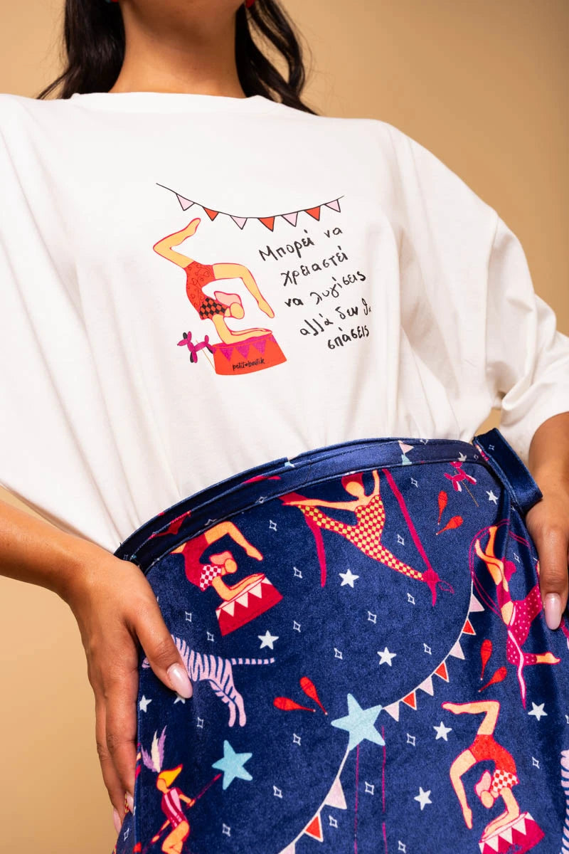 T-shirt Blouse White Circus Κοντομάνικο Μπλουζάκι Petit Boutik