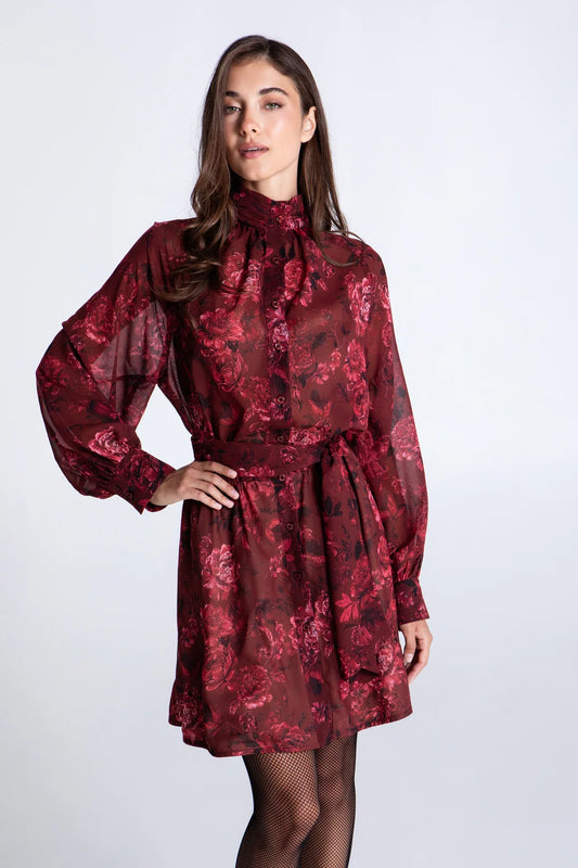 AMAROSE MINI DRESS WITH BELT