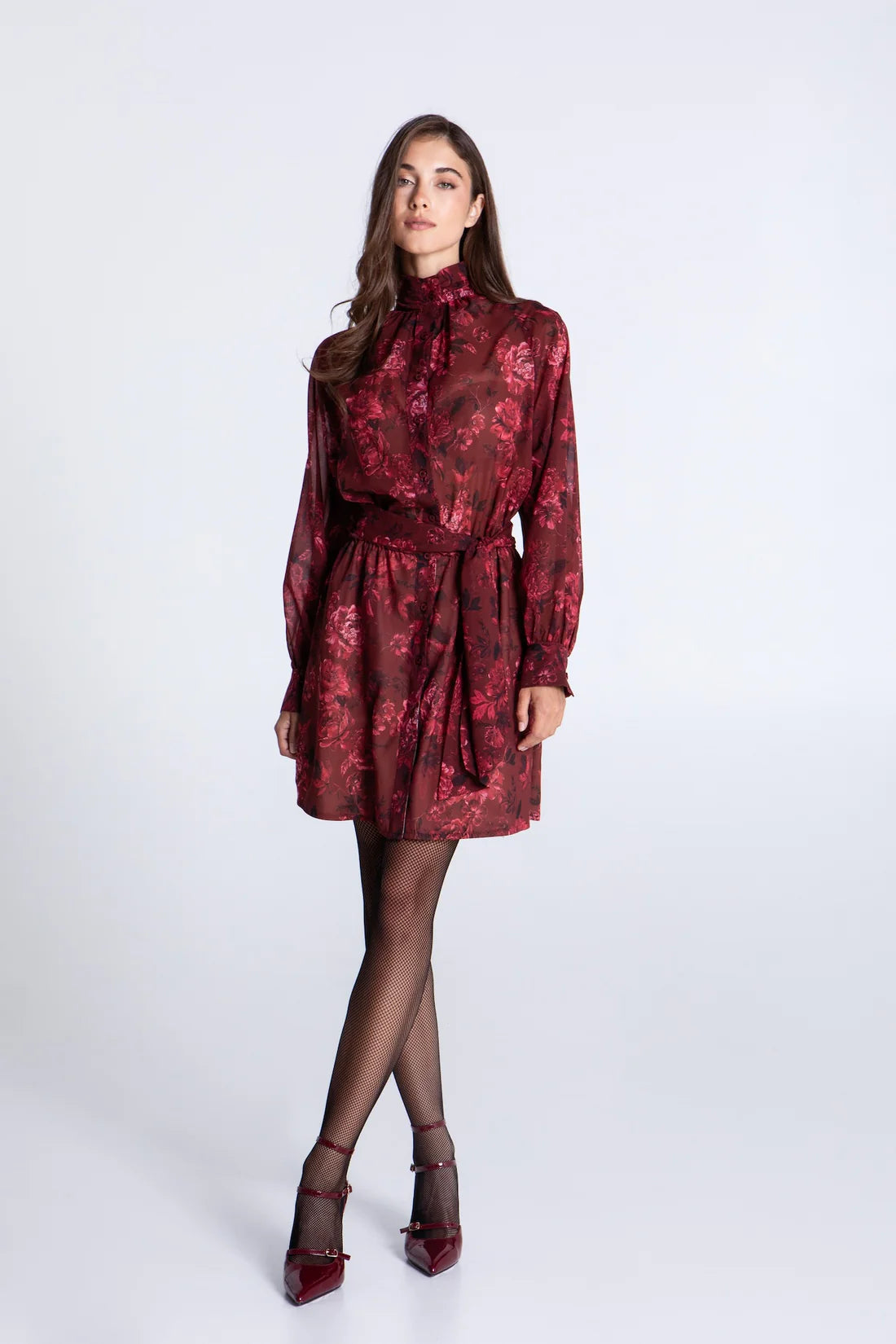 AMAROSE MINI DRESS WITH BELT