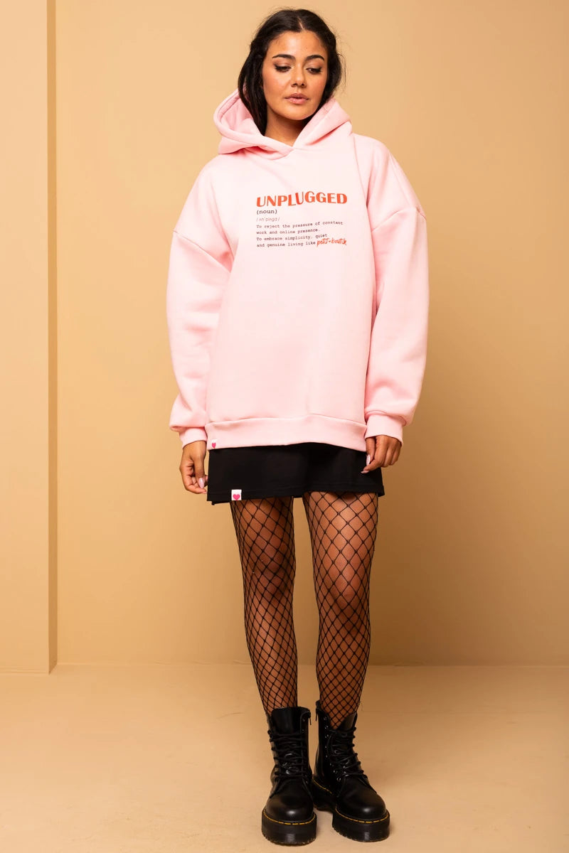 Hooded Φούτερ Blouse Ροζ Unplugged Μπλούζα Με Κουκούλα Petit Boutik