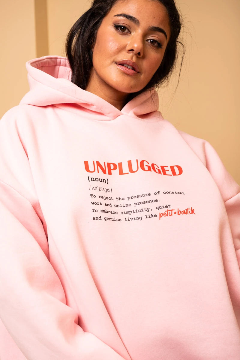 Hooded Φούτερ Blouse Ροζ Unplugged Μπλούζα Με Κουκούλα Petit Boutik