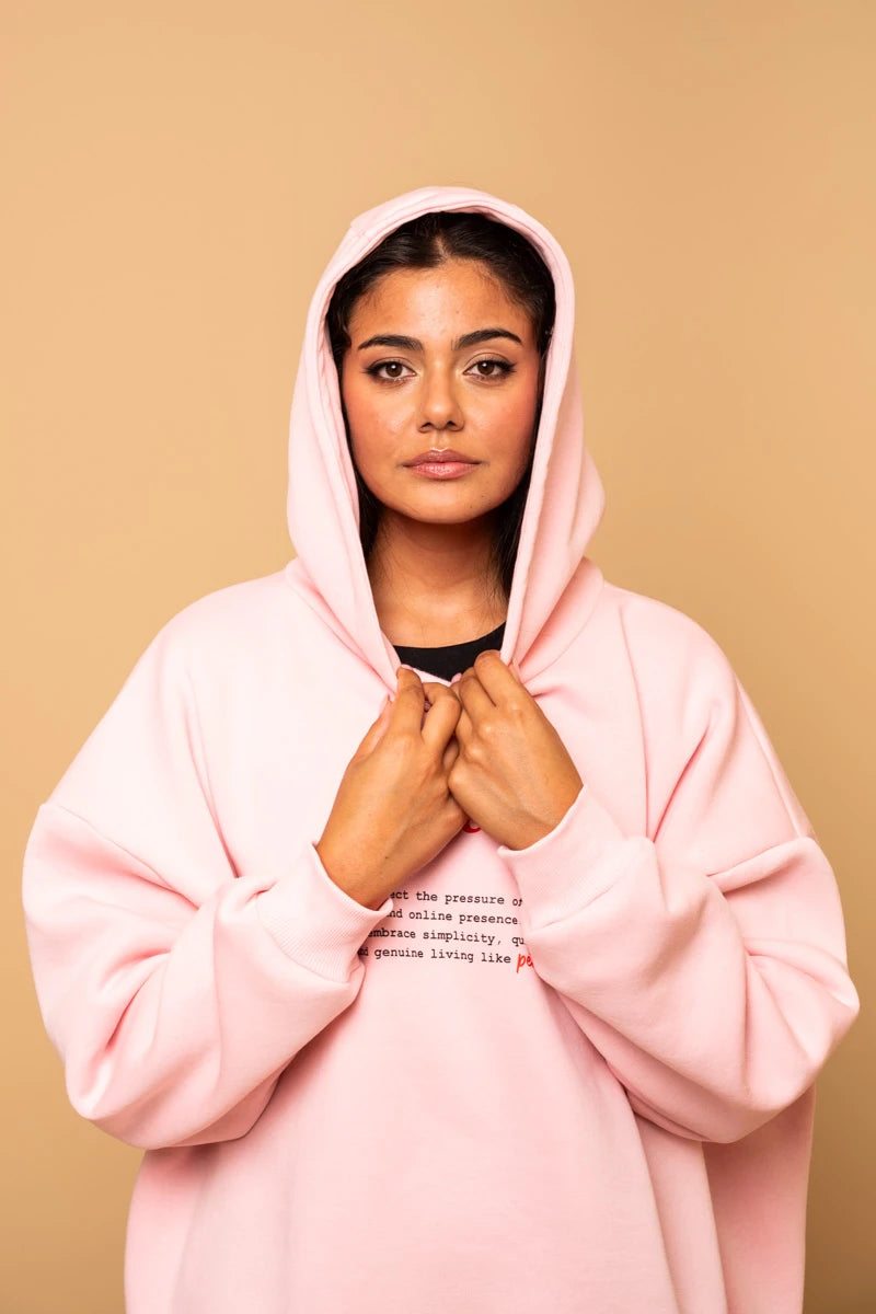 Hooded Φούτερ Blouse Ροζ Unplugged Μπλούζα Με Κουκούλα Petit Boutik