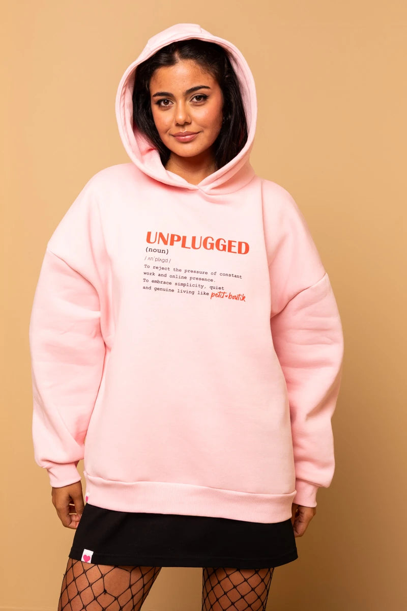 Hooded Φούτερ Blouse Ροζ Unplugged Μπλούζα Με Κουκούλα Petit Boutik