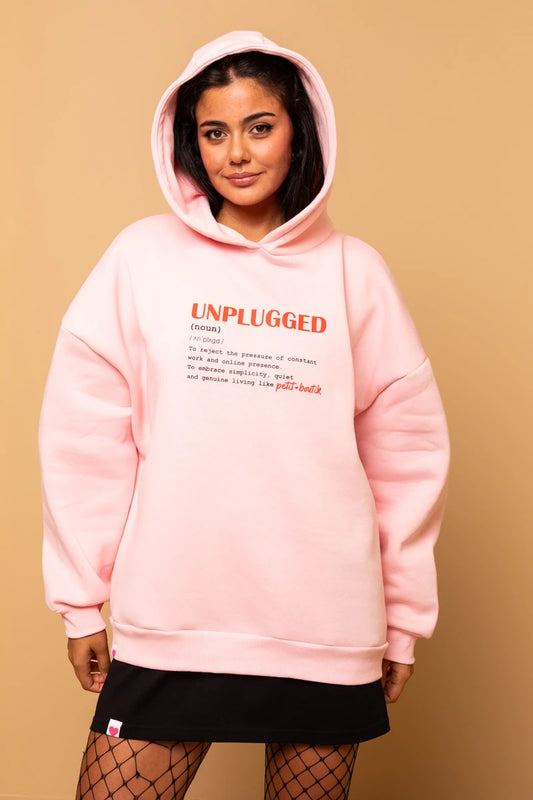 Hooded Φούτερ Blouse Ροζ Unplugged Μπλούζα Με Κουκούλα Petit Boutik