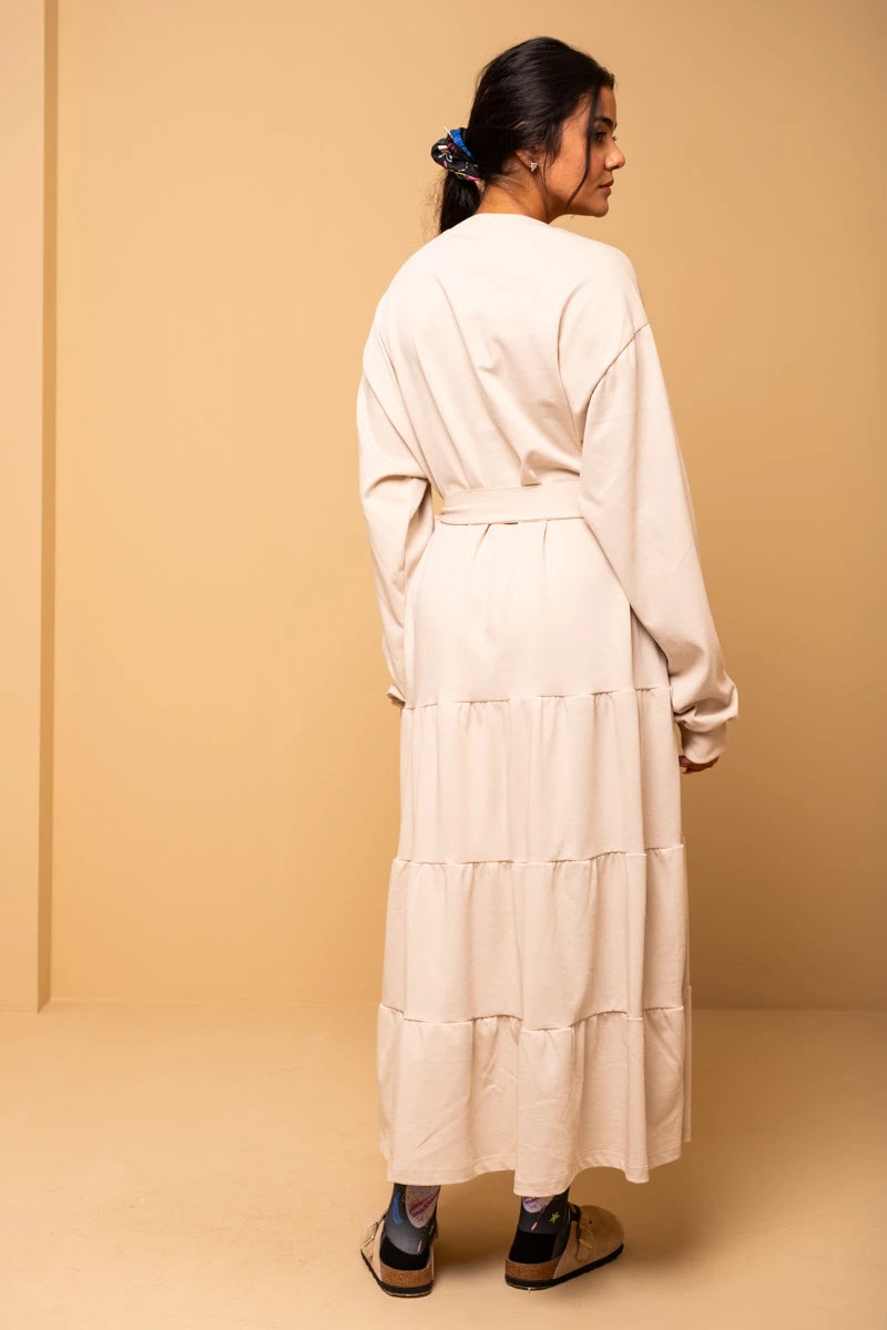 Noelia Frill Dress Claim Your Space Sugar Φούτερ Φόρεμα με Ζώνη Petit Boutik