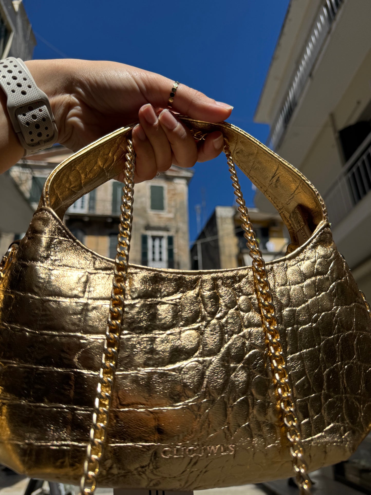 CANDY MINI (gold croco genuine leather)