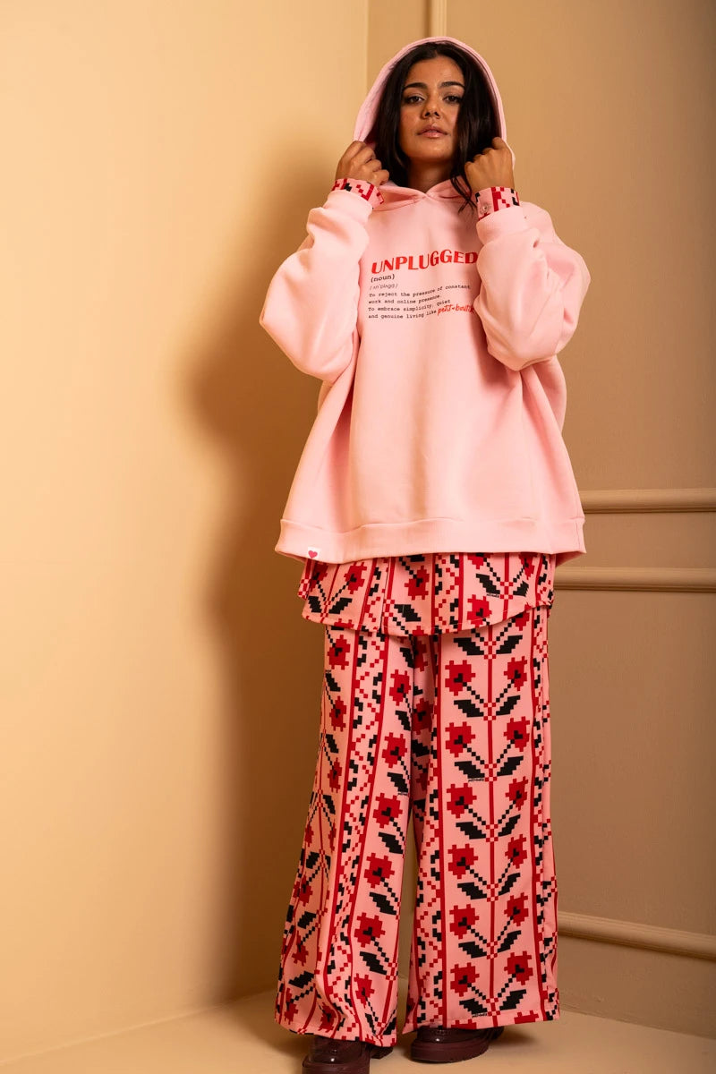 Hooded Φούτερ Blouse Ροζ Unplugged Μπλούζα Με Κουκούλα Petit Boutik