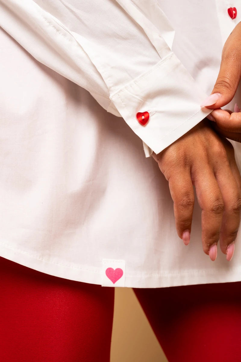 Maya Shirt White Cotton Poplin Πουκάμισο Petit Boutik