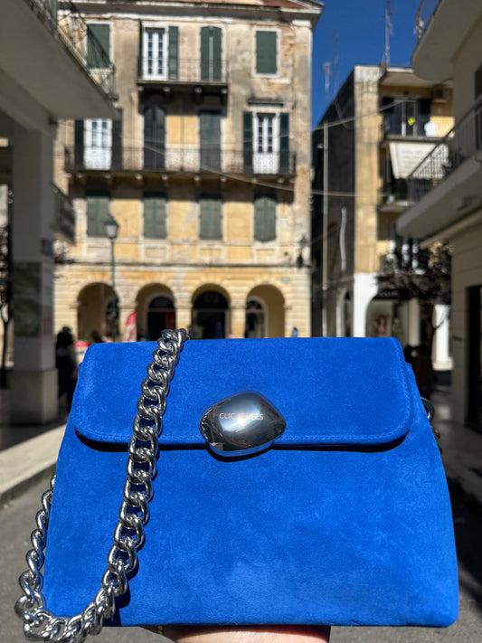 DONNA MEDIUM (royal blue fine suede genuine leather/true to color)