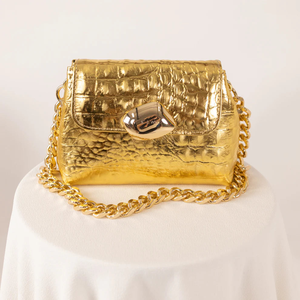 MAYA MINIBAG (gold croco genuine leather)