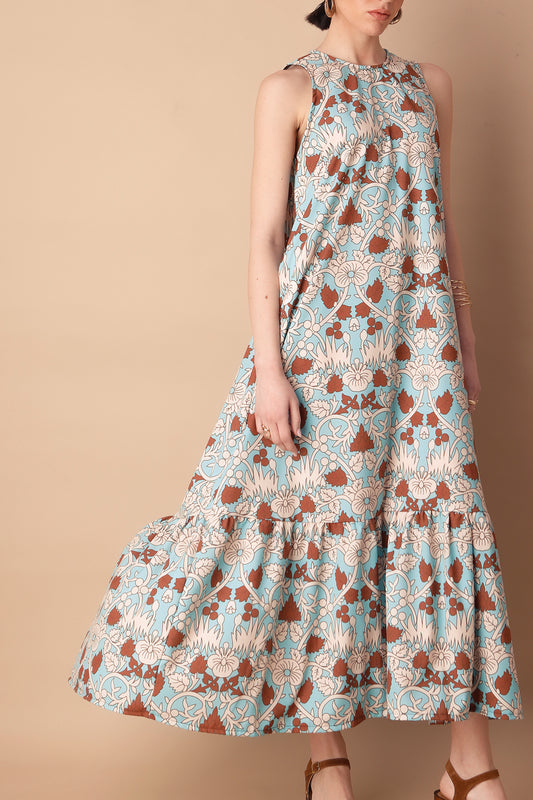 LUCIA DRESS (MENT/BROWN)