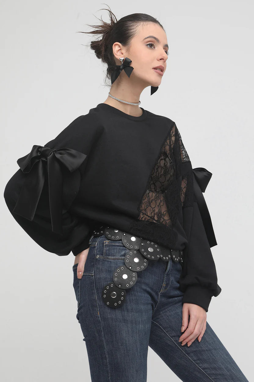 AMY SWEATSHIRT (LACE COMBO)