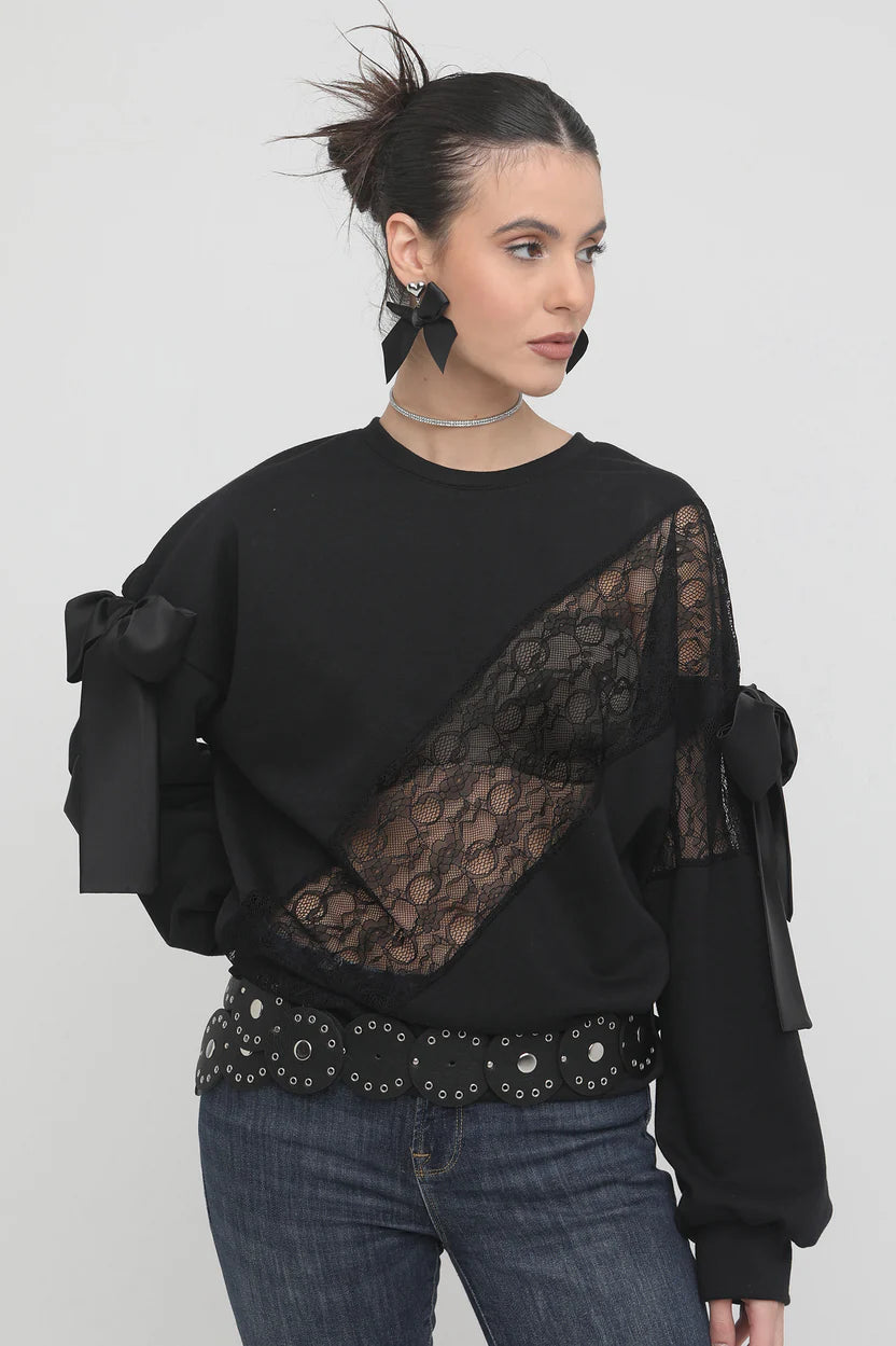 AMY SWEATSHIRT (LACE COMBO)