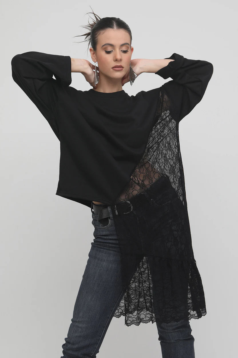 ANNIE SWEATSHIRT (LACE COMBO)
