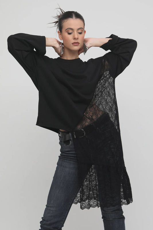 ANNIE SWEATSHIRT (LACE COMBO)