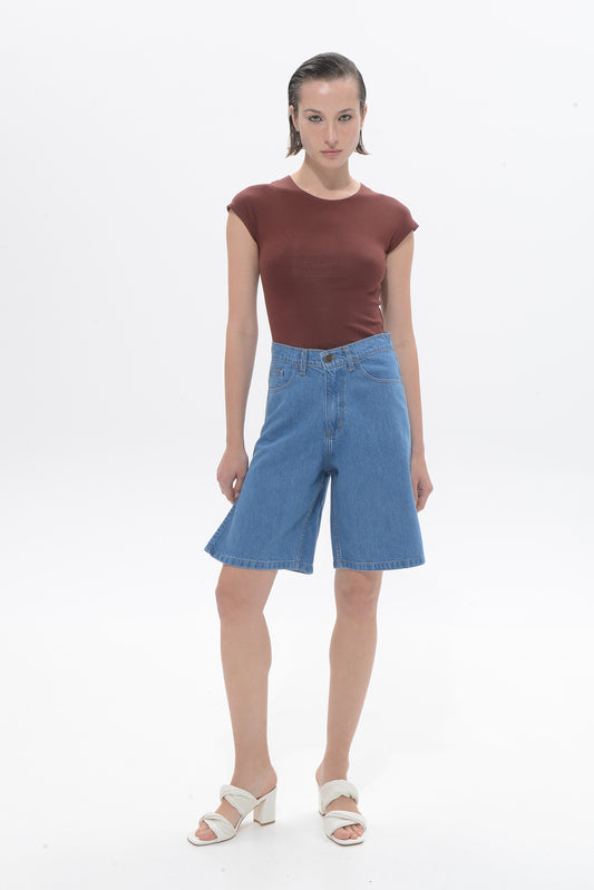 Daniela Shorts Bermuda Mid Blue
