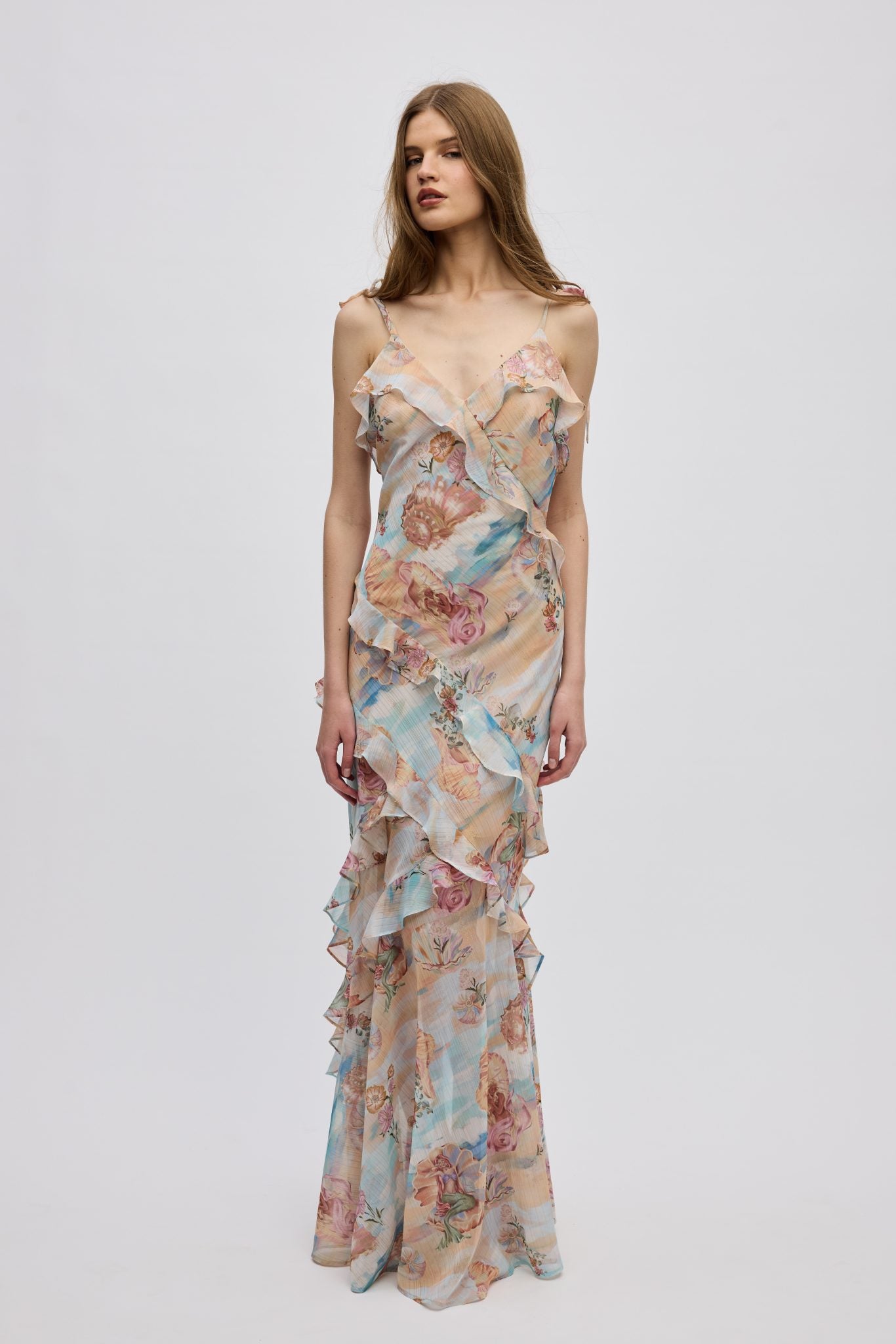 Mermaid Ruffle Dress – Print