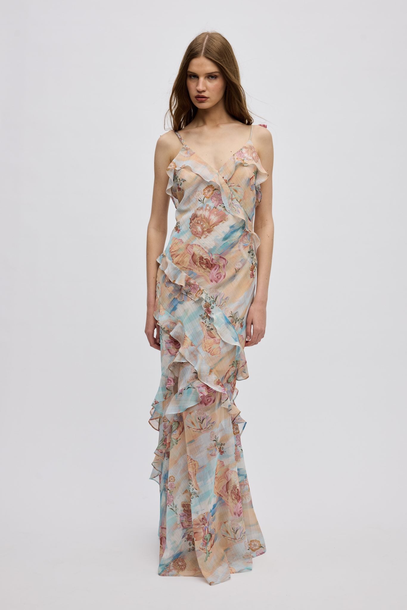 Mermaid Ruffle Dress – Print