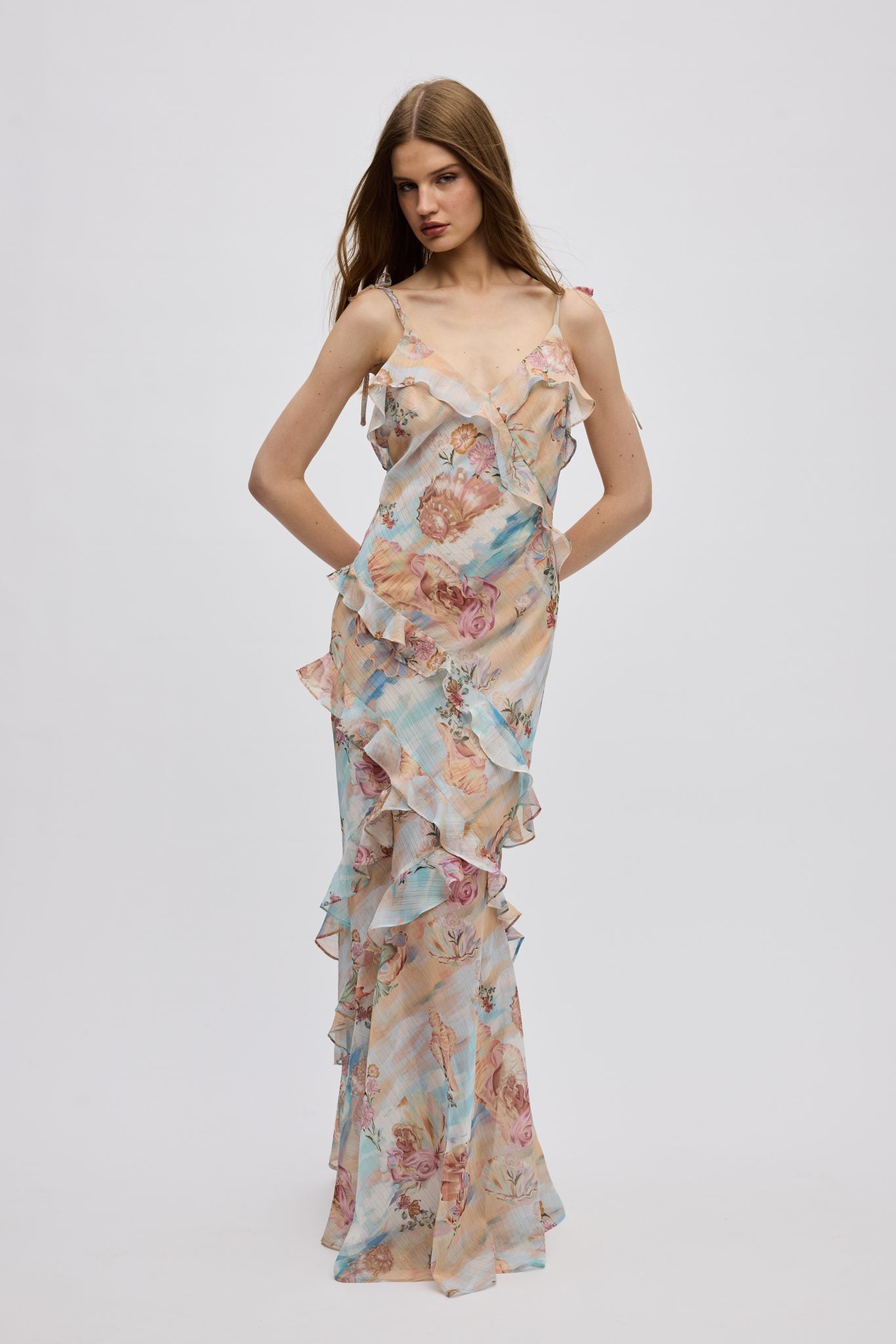 Mermaid Ruffle Dress – Print