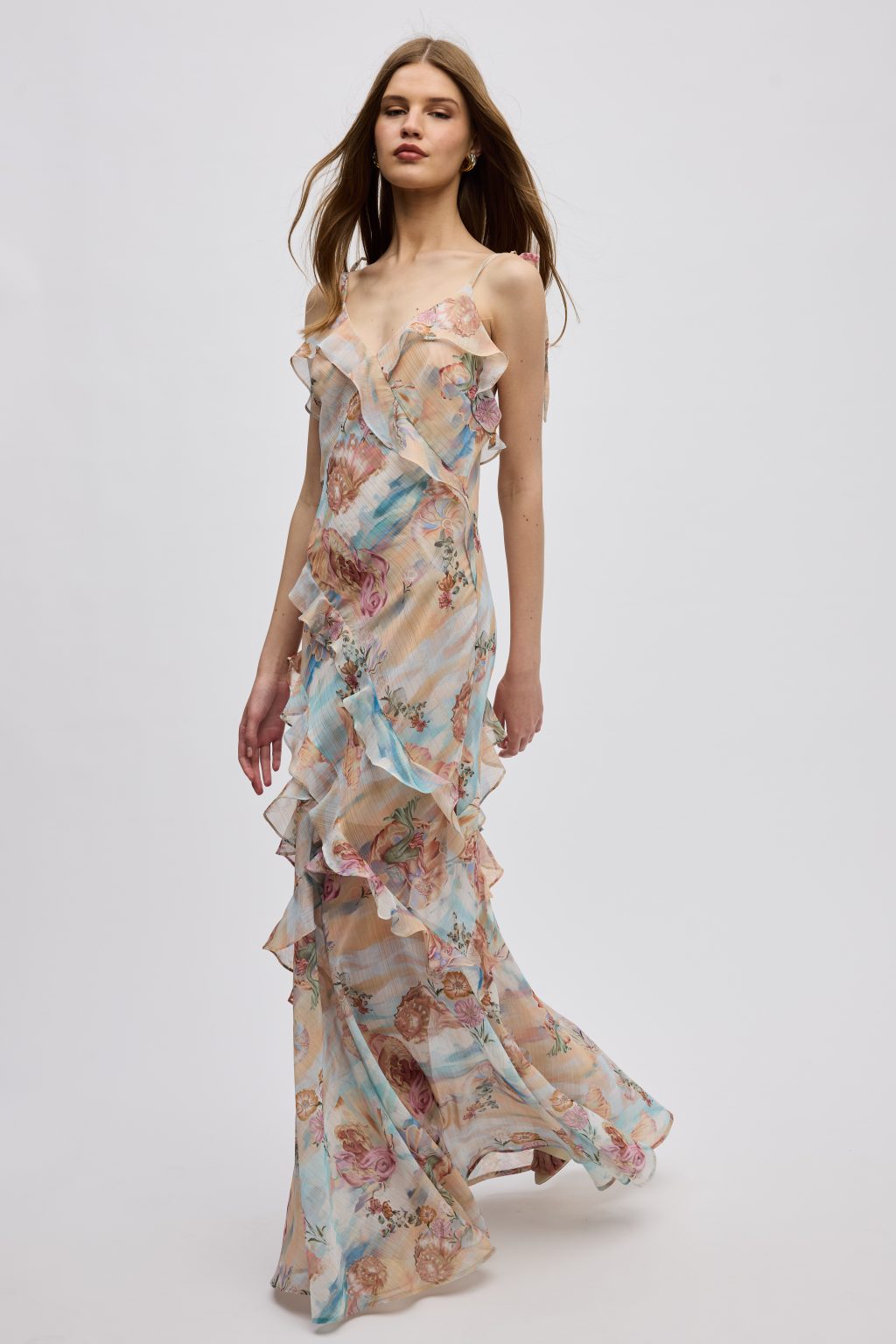 Mermaid Ruffle Dress – Print