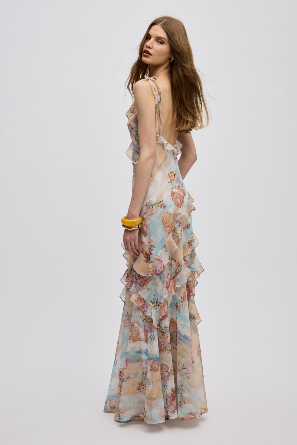 Mermaid Ruffle Dress – Print