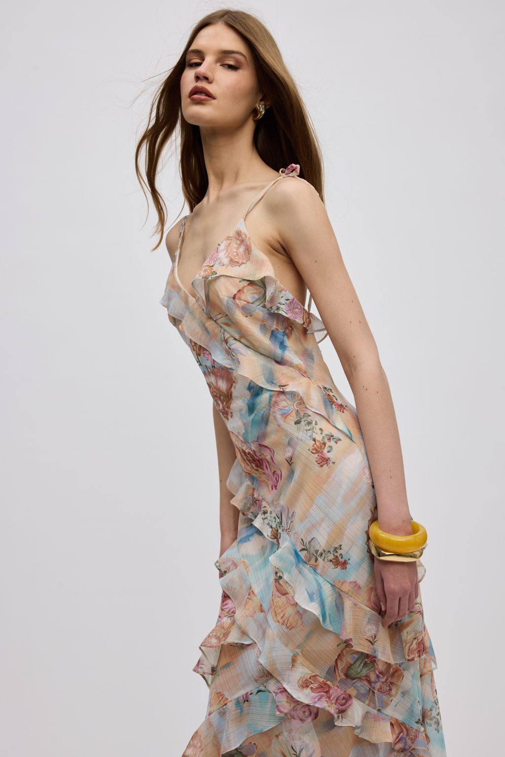 Mermaid Ruffle Dress – Print