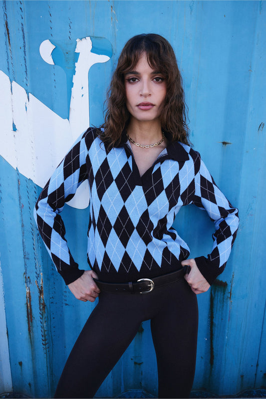 Diamond Soft Viscose Sweater Ciel