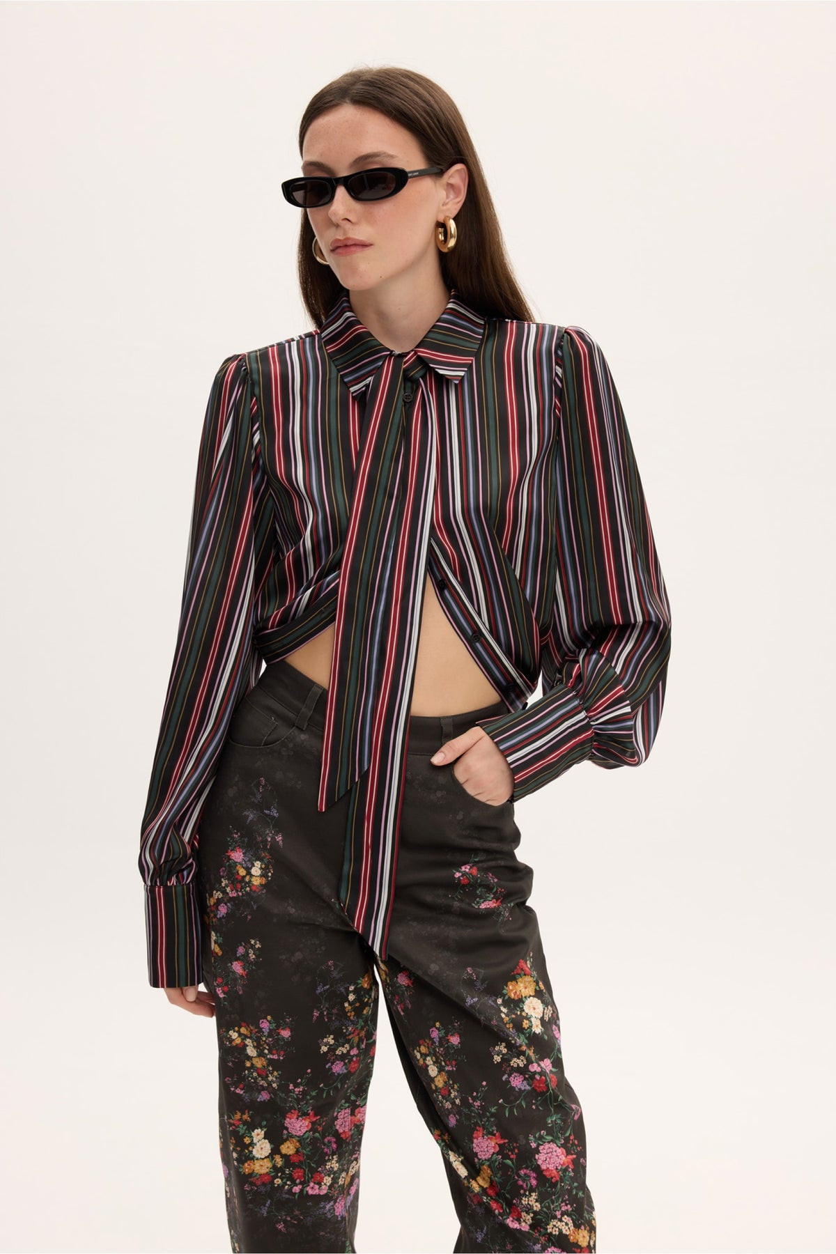 ELIZA SATIN STRIPPED