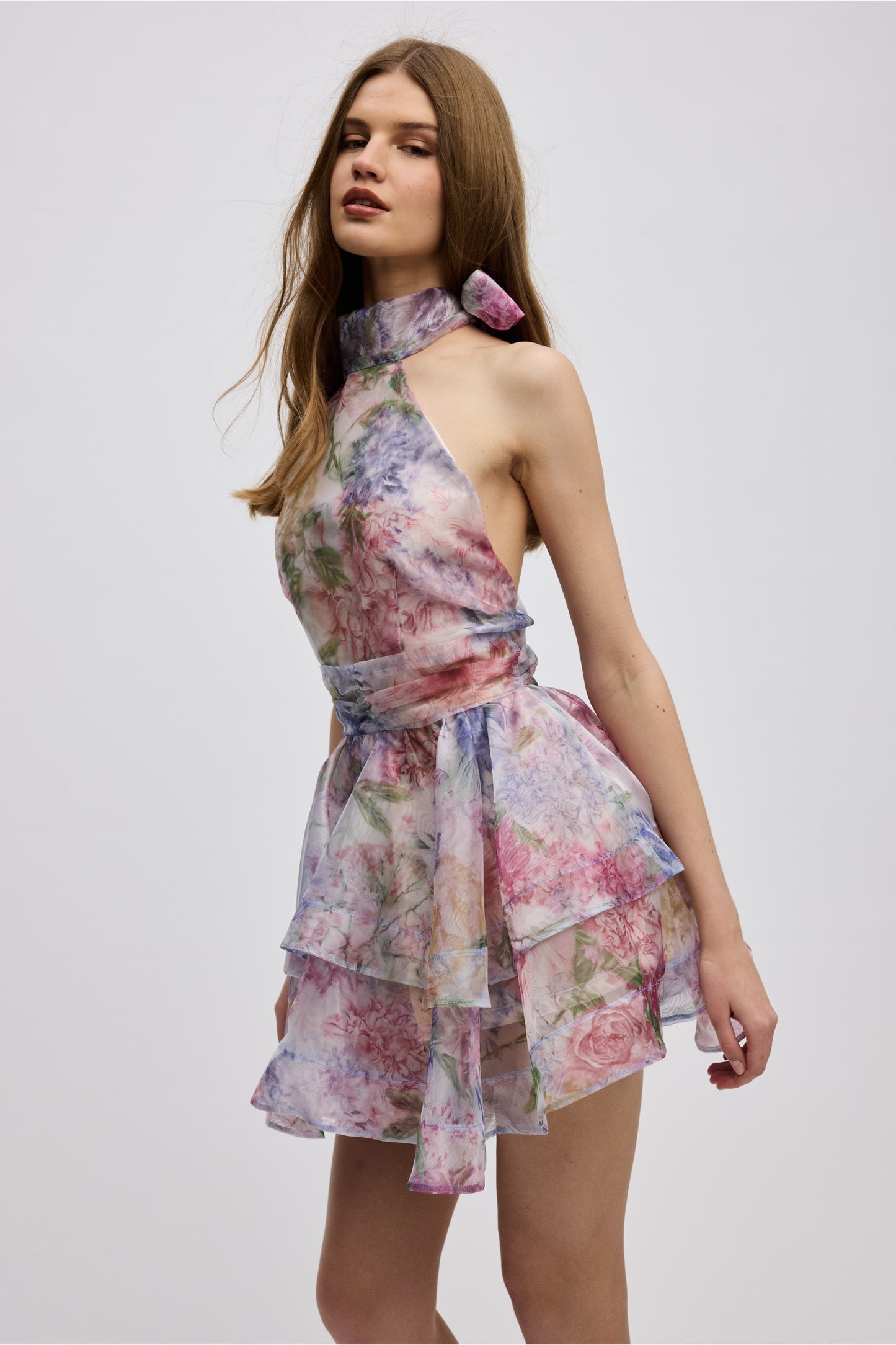 MARGOT ORGANZA HALTERNECK DRESS