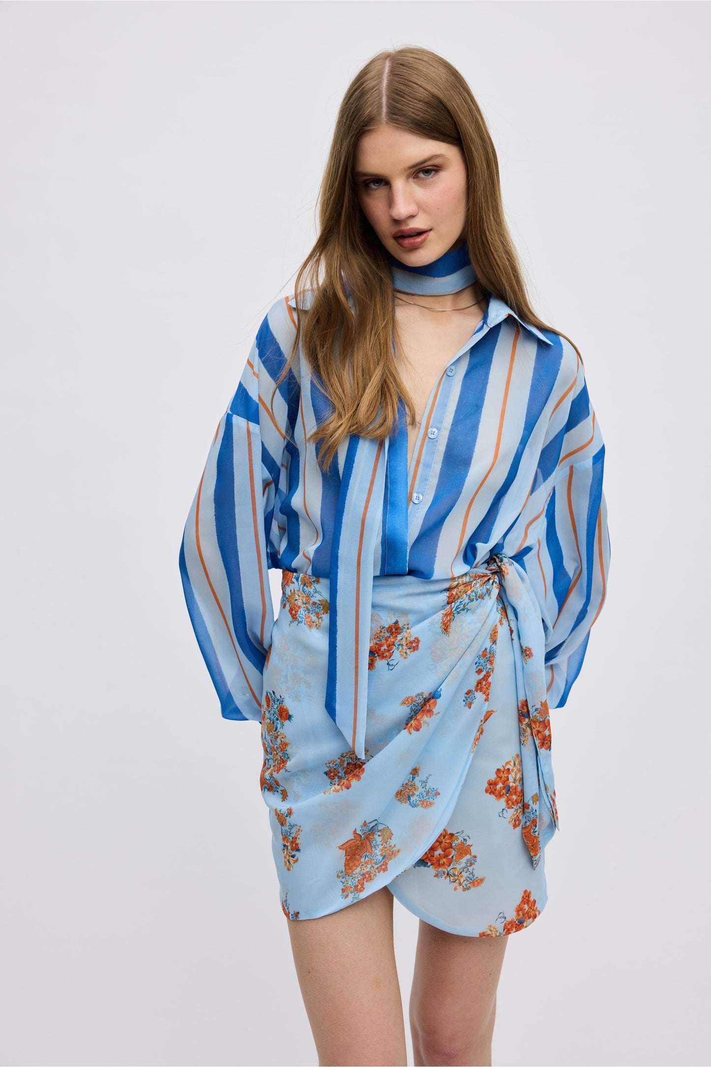 STRIPPED BLUE SHIRT