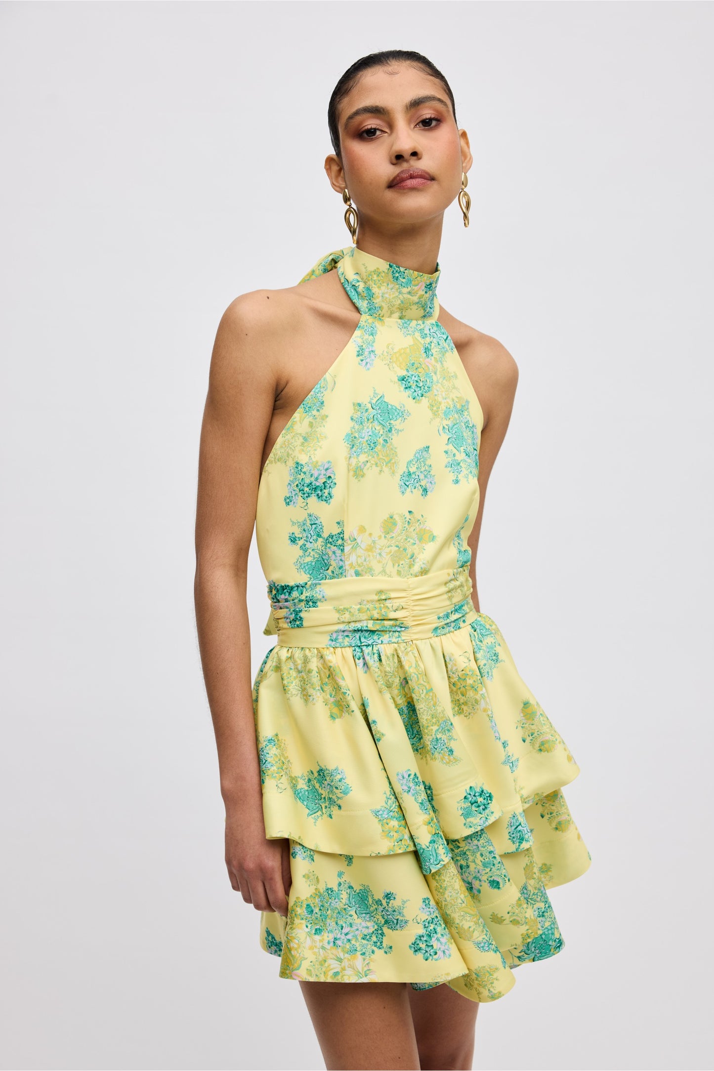 LIME MINI HALTERNECK DRESS