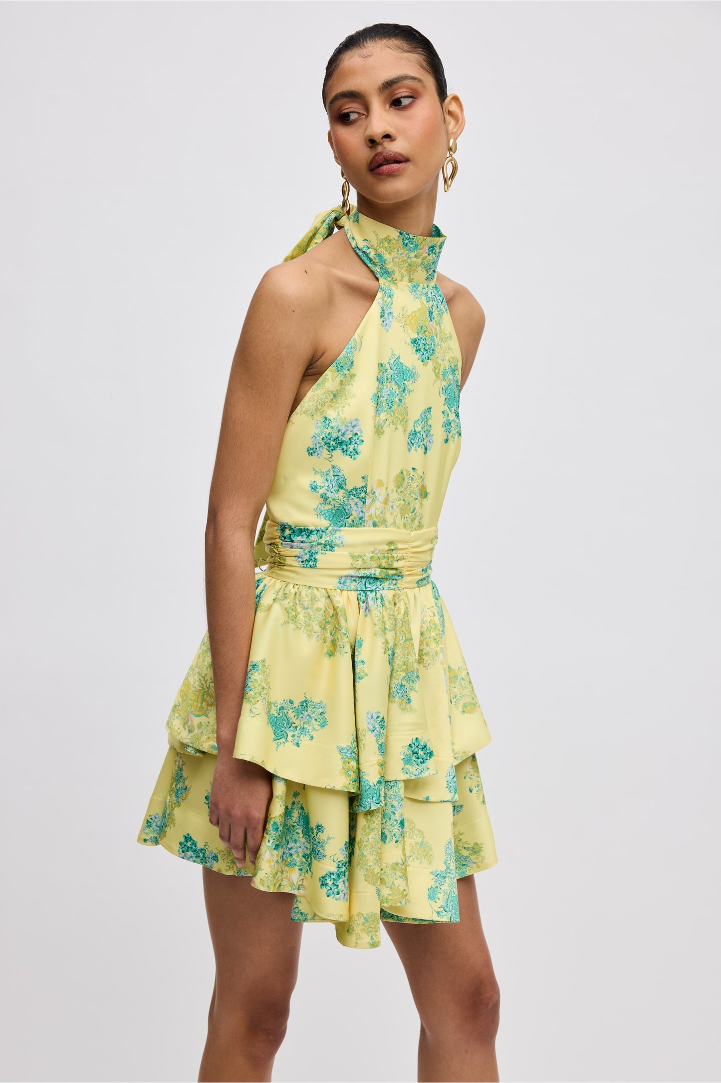 LIME MINI HALTERNECK DRESS