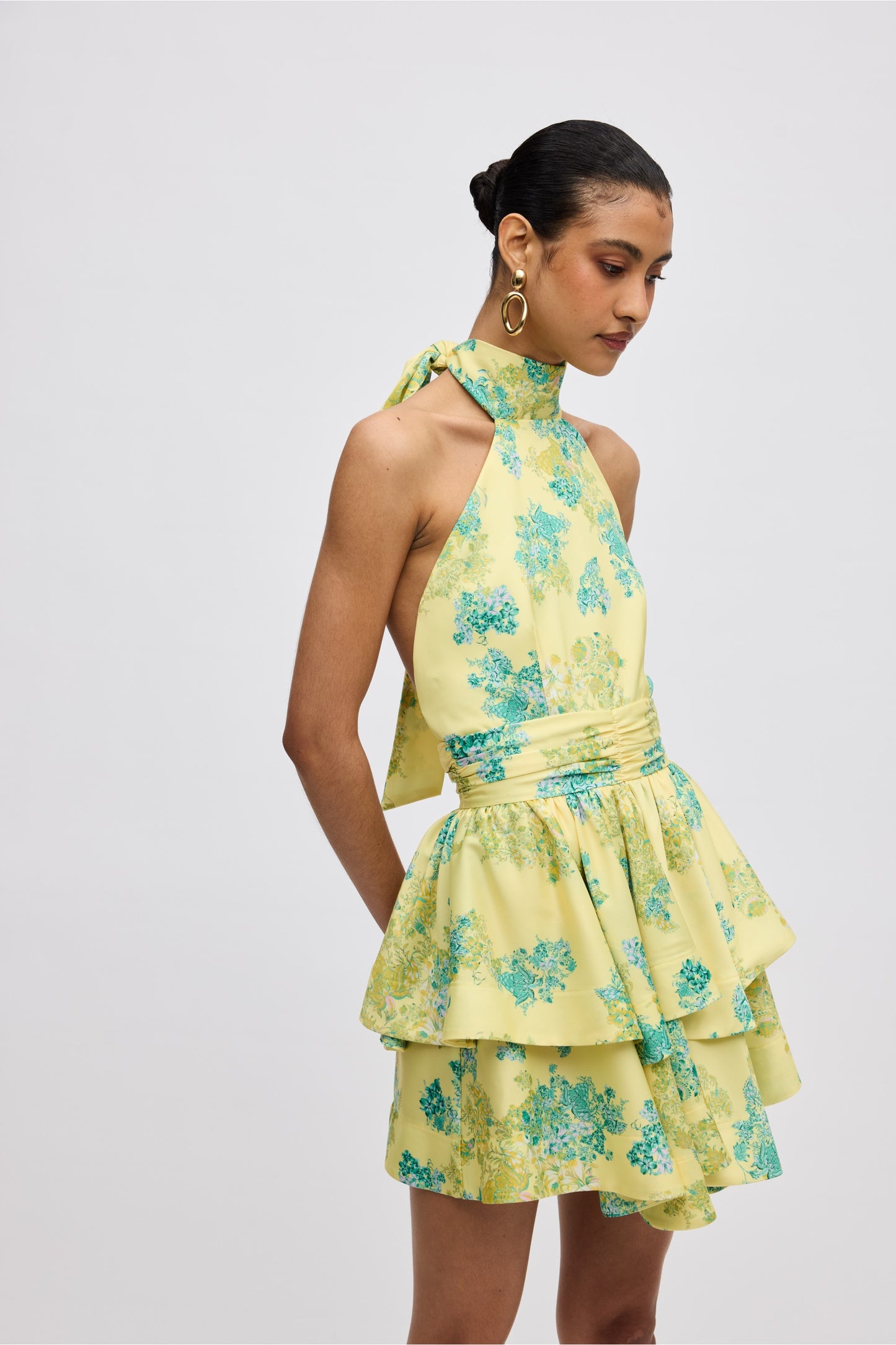 LIME MINI HALTERNECK DRESS