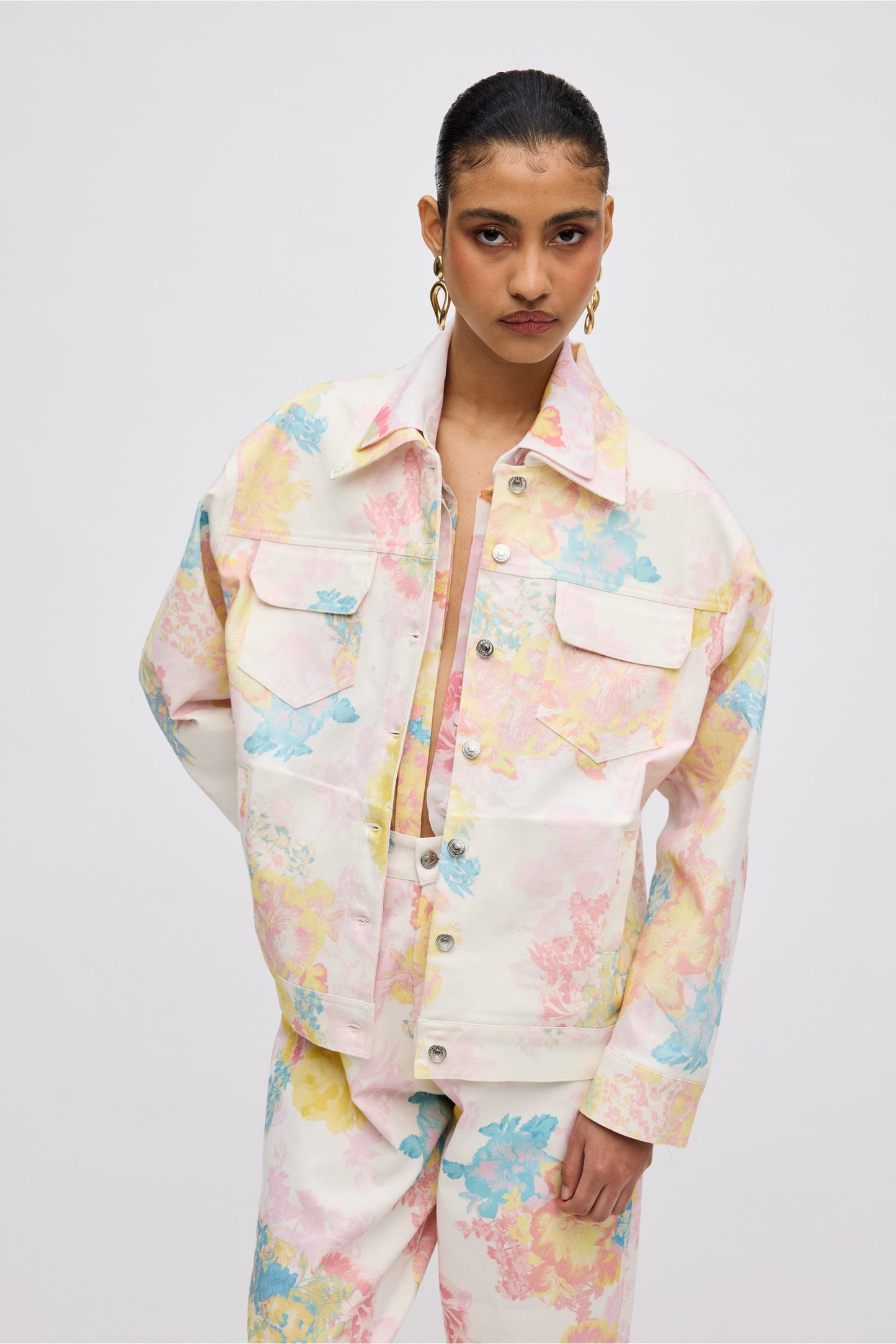 Floral Mist Jean Jacket
