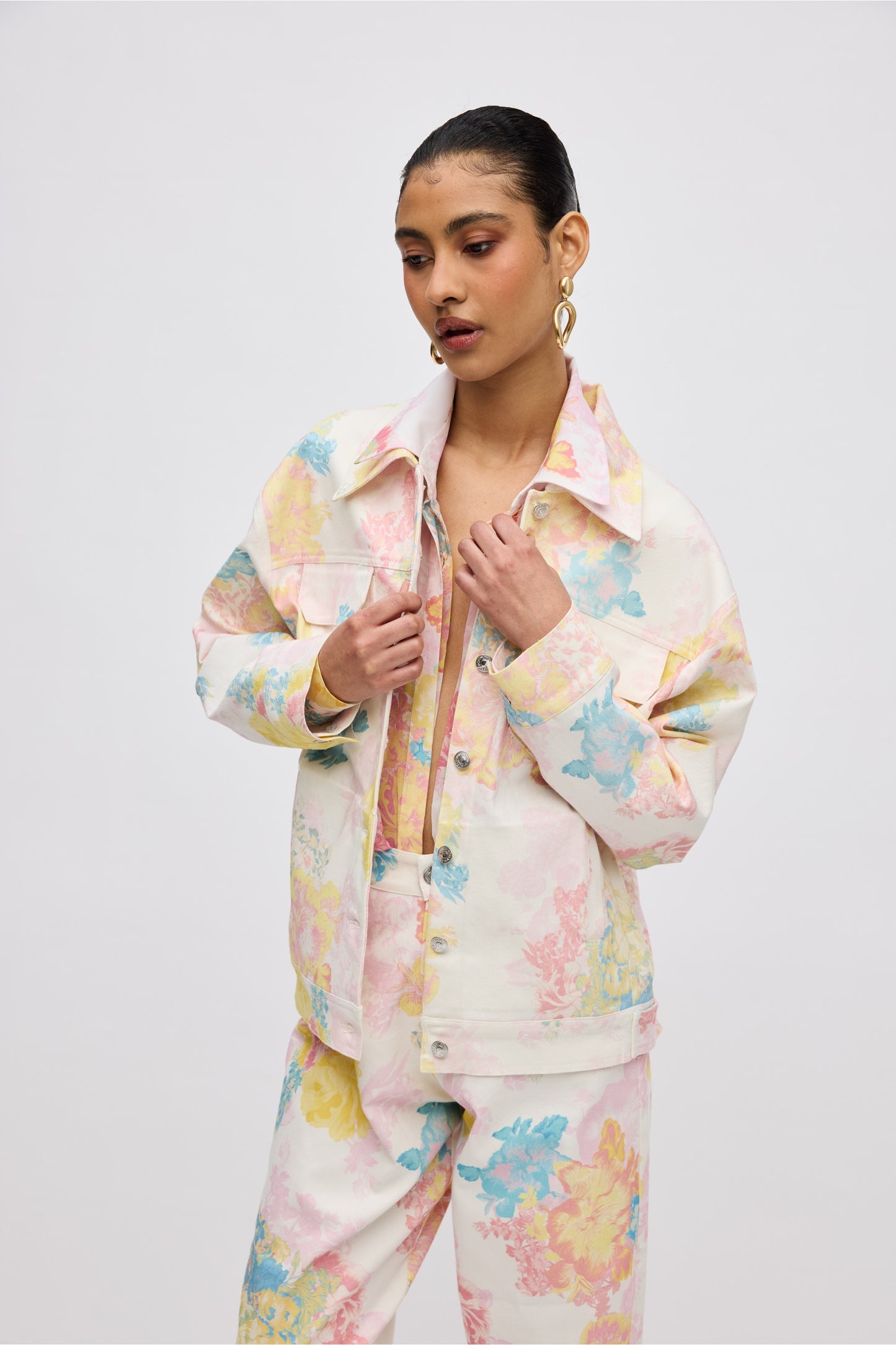 Floral Mist Jean Jacket