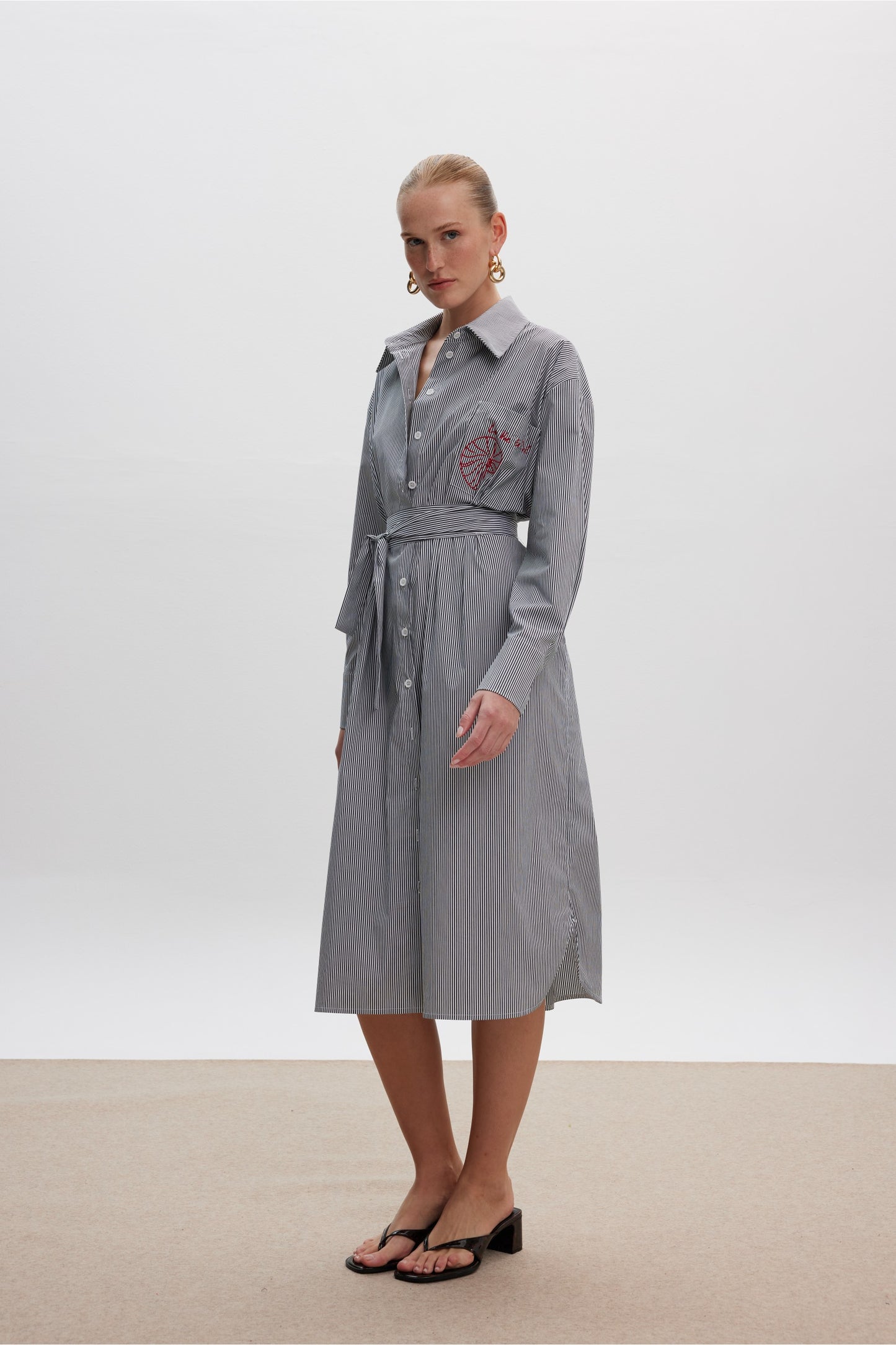 La Vie En Ciel Black Stripes Dress