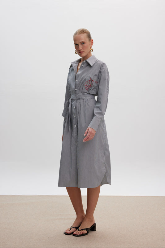La Vie En Ciel Black Stripes Dress