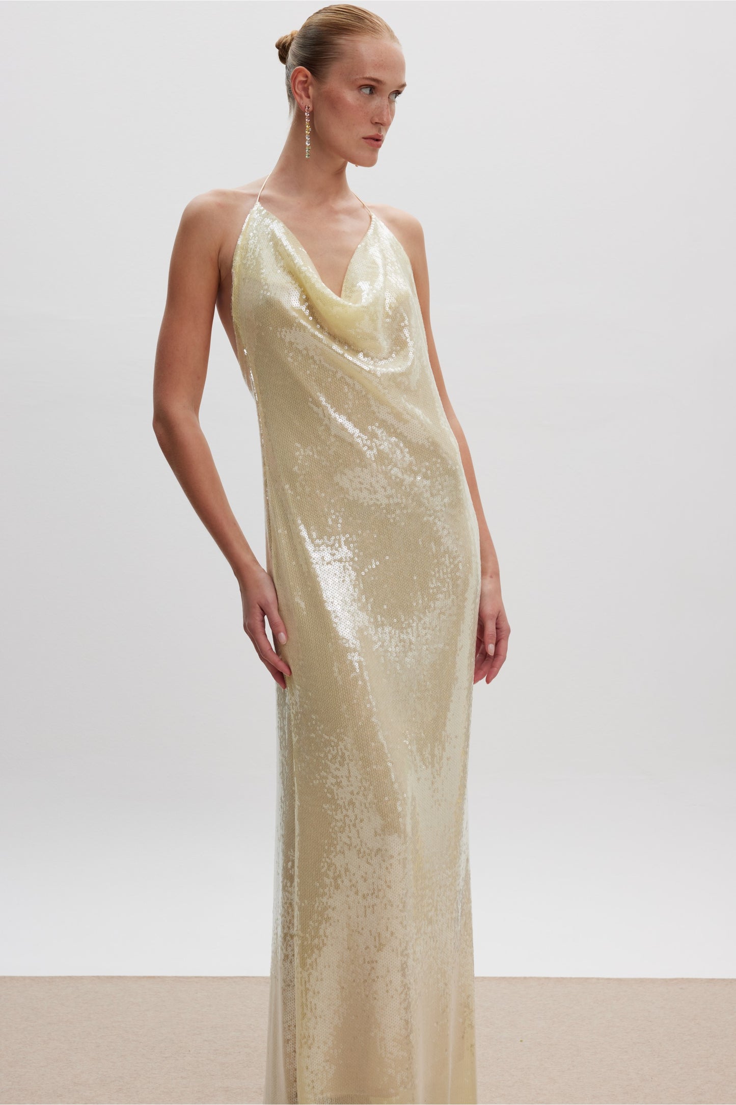 Irina Sequin Maxi Dress Butter Yellow
