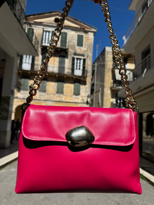 DONNA MEDIUM (smooth fuchsia genuine leather)