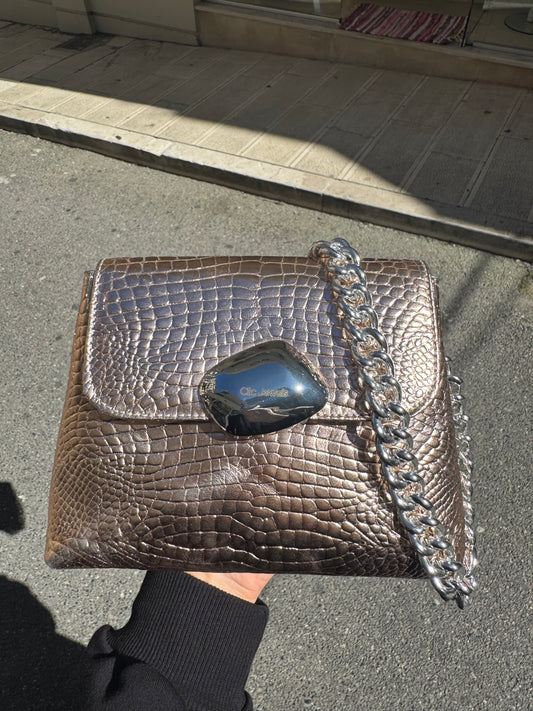 MAYA MINIBAG (Rosegold croco genuine leather)
