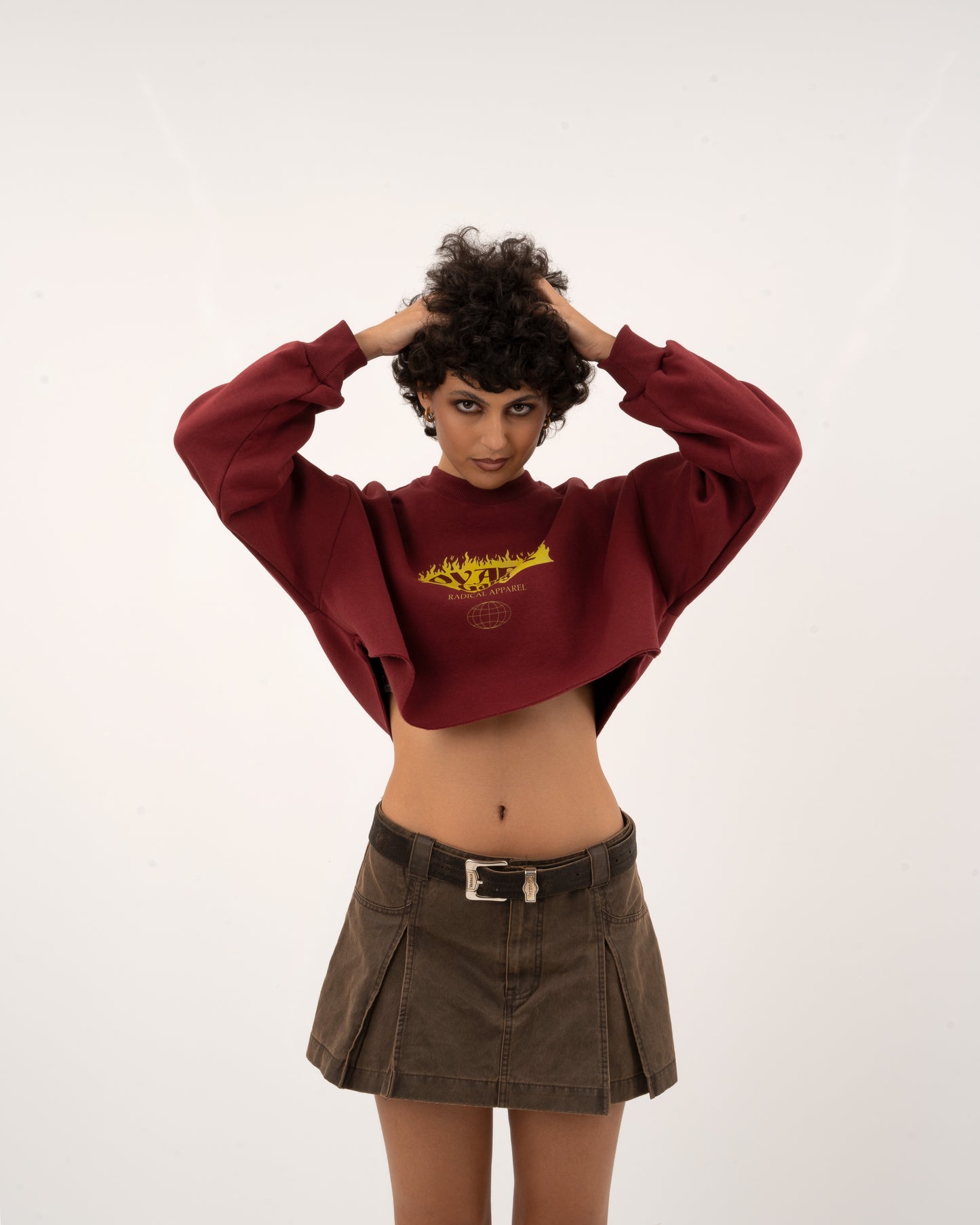 OG Radical Apparel - Bordeaux Crop Hoodie