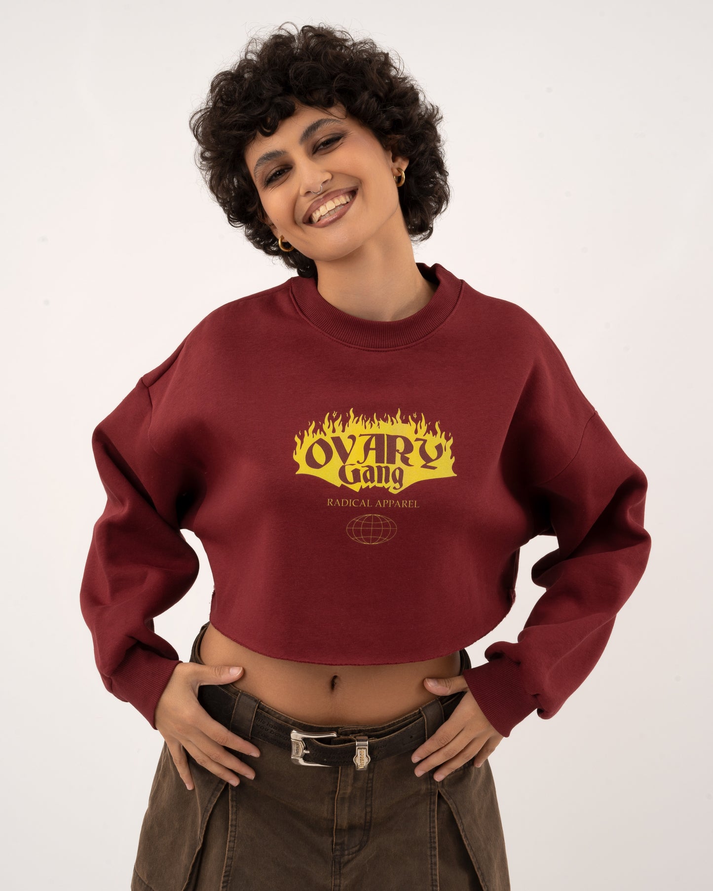 OG Radical Apparel - Bordeaux Crop Hoodie