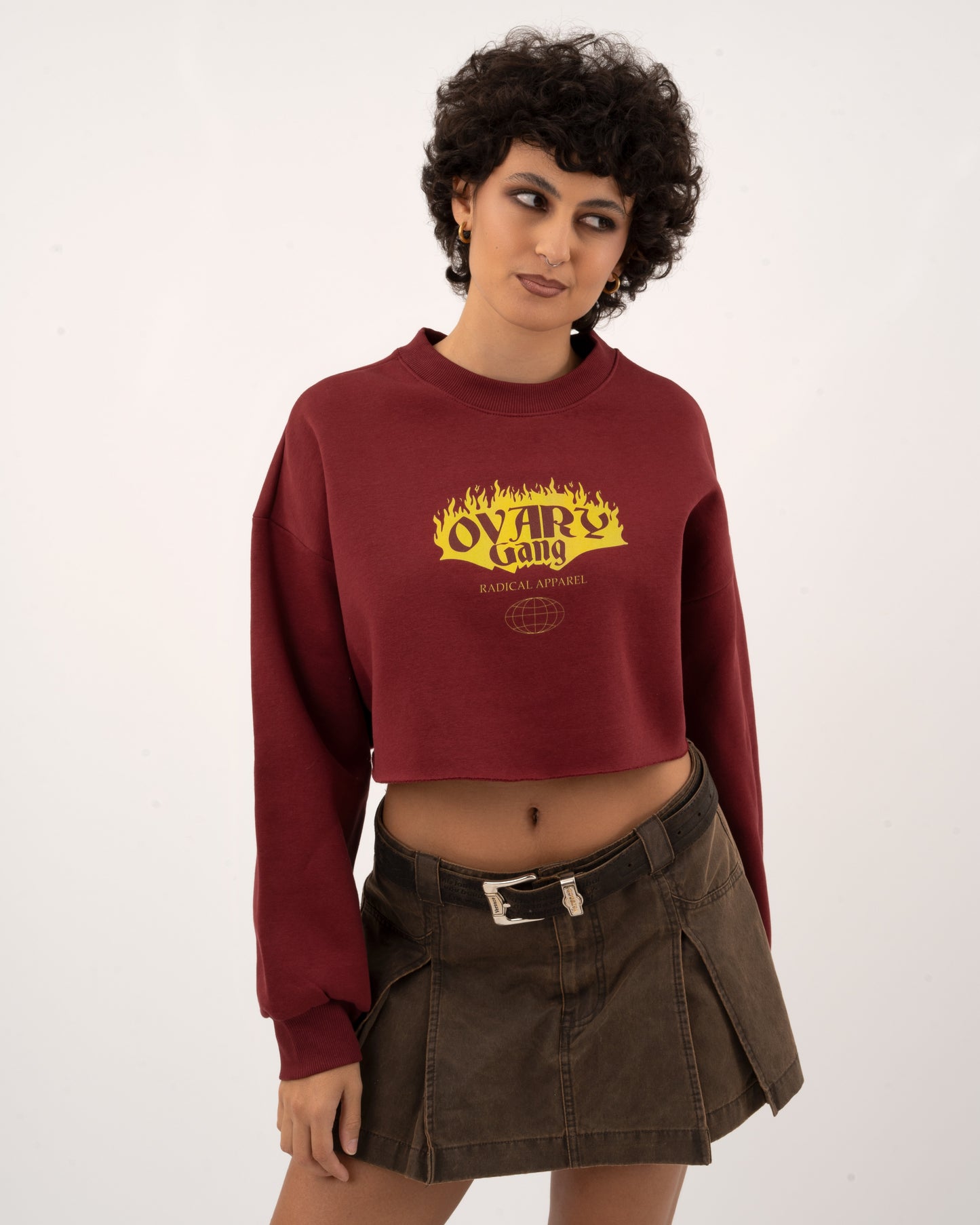 OG Radical Apparel - Bordeaux Crop Hoodie