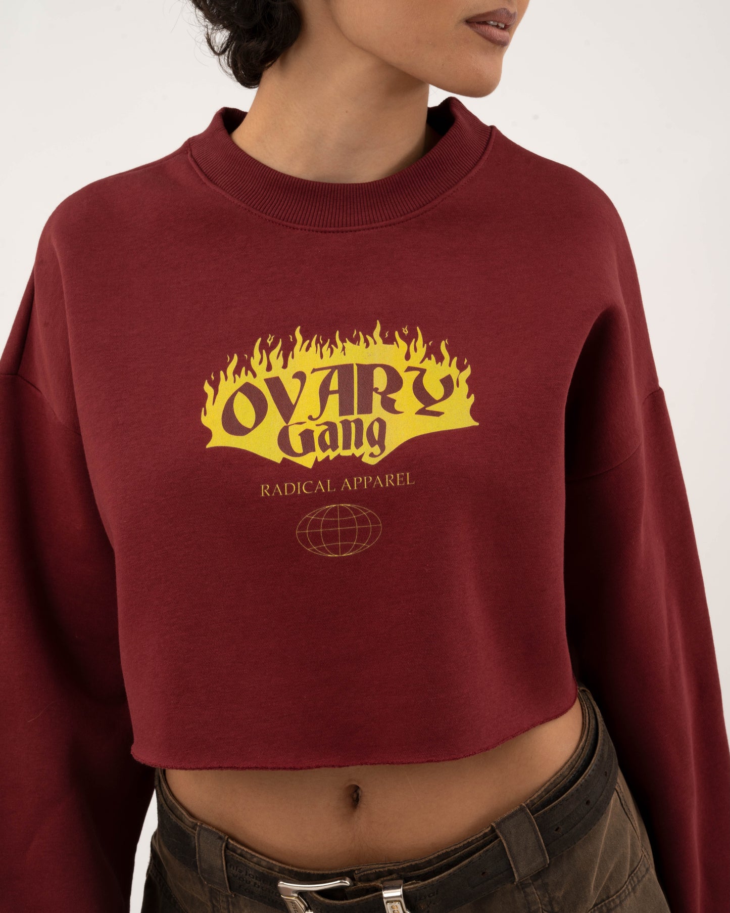 OG Radical Apparel - Bordeaux Crop Hoodie