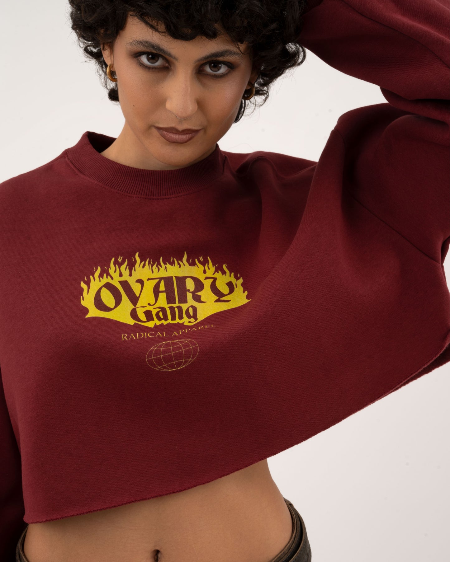 OG Radical Apparel - Bordeaux Crop Hoodie
